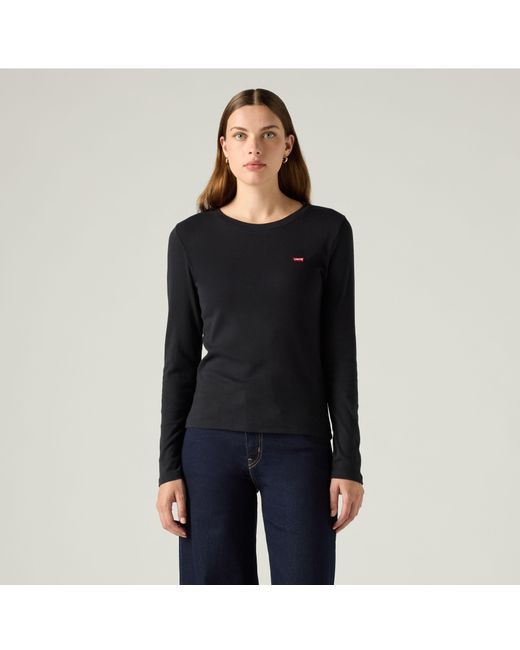 Levi's Blue Essential Housemark Long Sleeve Tee