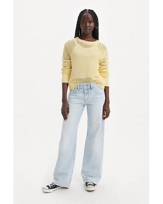Levi's White Superlow Loose Jeans