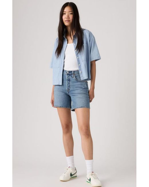 Levi's Blue 501 Mid Thigh Lightweight Shorts