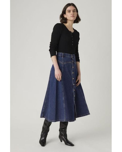Levi's Blue Yoked Western Skirt