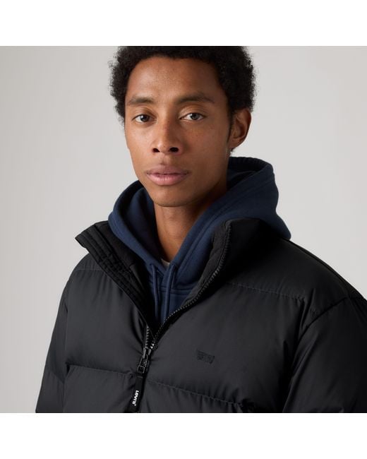 Levi's Black Rockwell Hooded Puffer for men