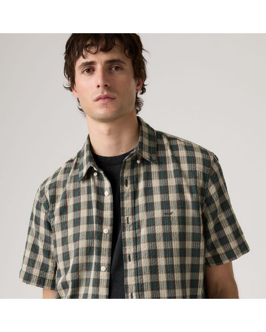 Levi's Brown Short Sleeve Authentic Button Down Lightweight Shirt for men