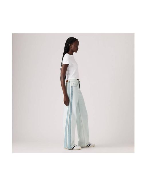 Levi's Superlow Loose Stripe Jeans in het White