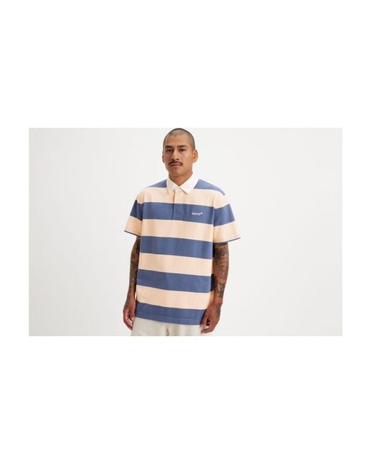 Levi's Black Short Sleeve Union Rugby Polo for men