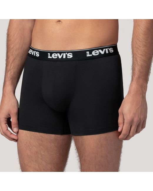 Repeat Logo Boxer Brief 3 Pack Levi's de hombre de color Black