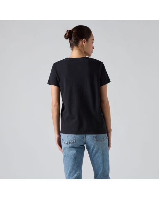 Levi's Het Perfect T Shirt V Hals in het Black