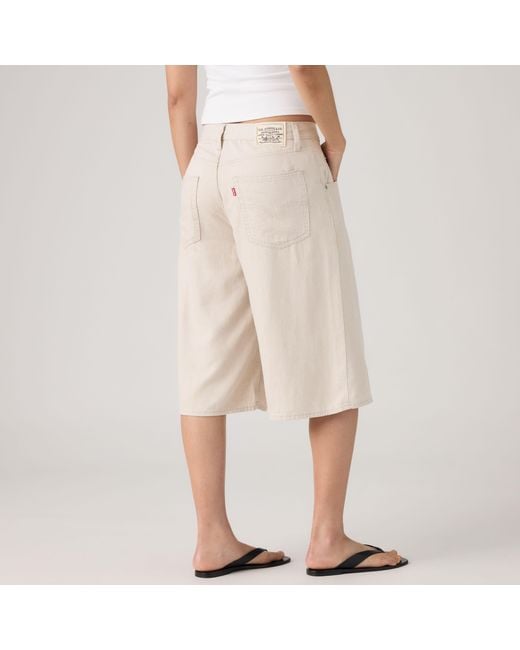 Levi's Natural Super Baggy Long Linen Shorts