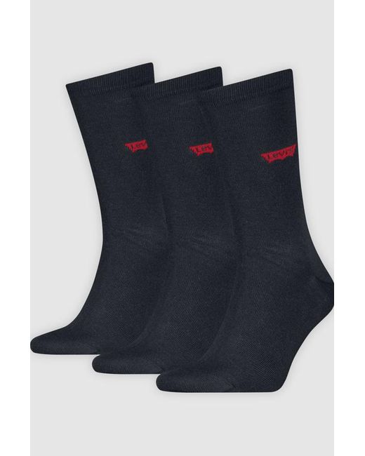 Levi's Blue Regular Cut Batwing Socks 3 Pack