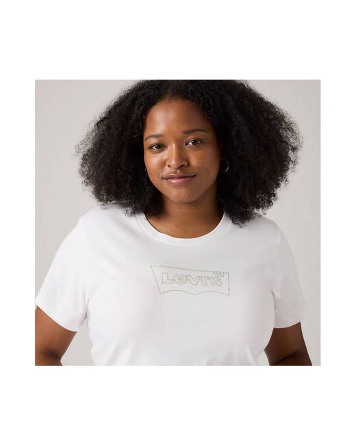T Shirt Con Logo Perfect (Taglie Forti) di Levi's in White