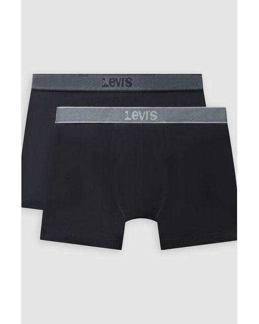 Levi's Twill Boxer Brief 2 Pack in het Black voor heren