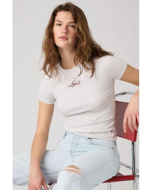 Levi's Hayes T Shirt Met Print in het Gray