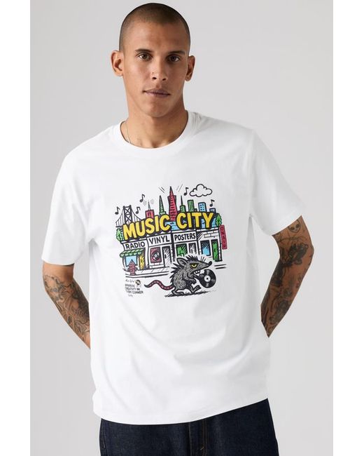 Levi's White Relaxed Fit Graphic Tee for men