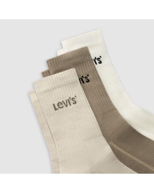 Regular Cut Socks 3 Pack Levi's de color Natural