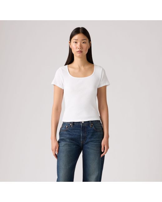 Levi's White Essential Square Neck Tee