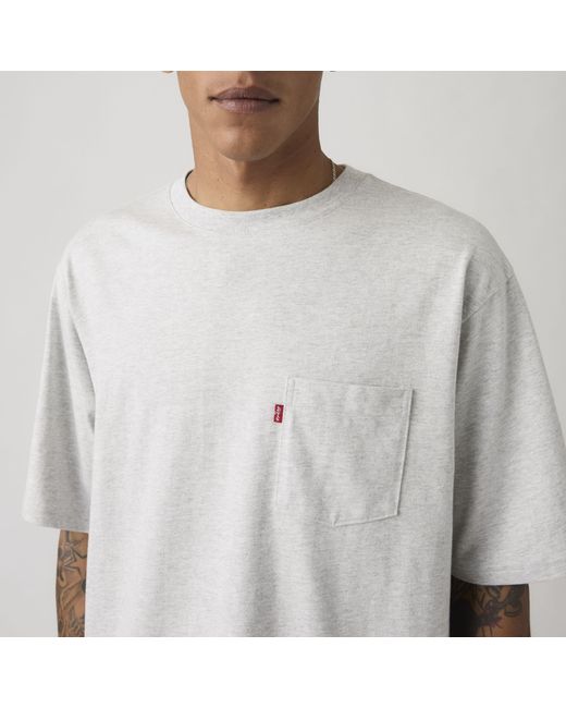 Levi's Gray Half Sleeve Pocket Tee for men