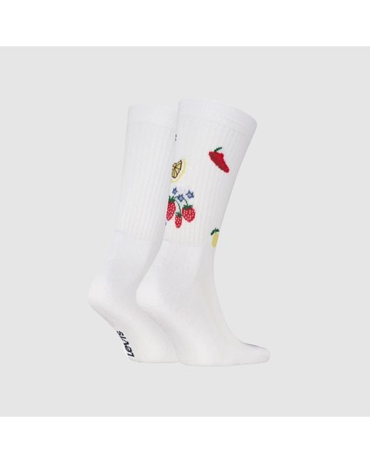 Regular Cut Fruit Socks 2 Pack Levi's pour homme en coloris White