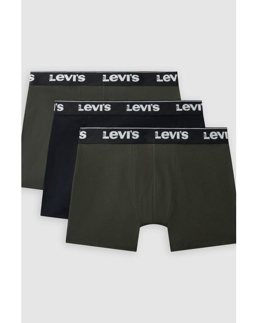 Repeat Logo Boxer Brief 3 Pack Levi's de hombre de color Black