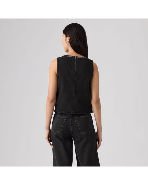 Levi's Rhinestone Denim Top in het Black