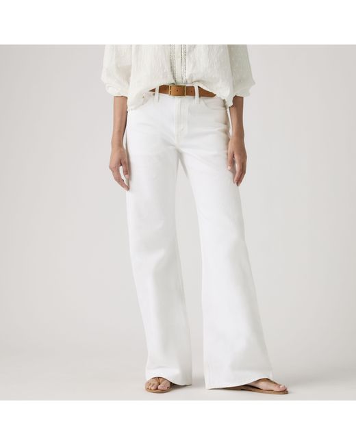 Levi's White Loose Boot Jeans