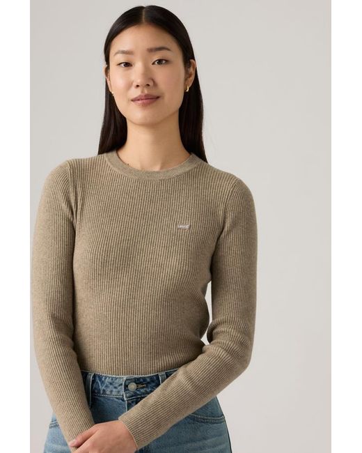 Levi's Natural Rippstrickpullover Mit Rundhalsausschnitt