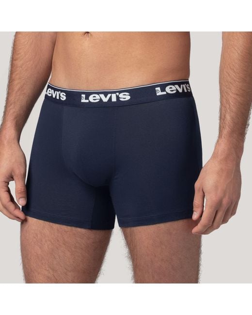 Repeat Logo Boxer Brief 3 Pack Levi's de hombre de color Blue
