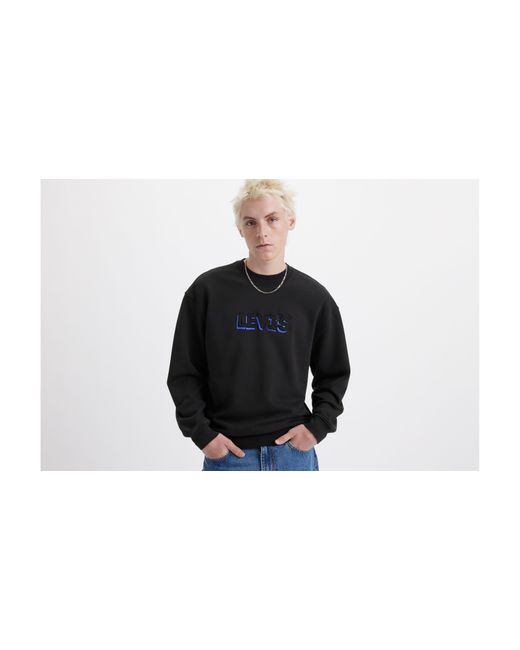 Levi's Black Relaxed Graphic Crewneck Sweatshirt for men