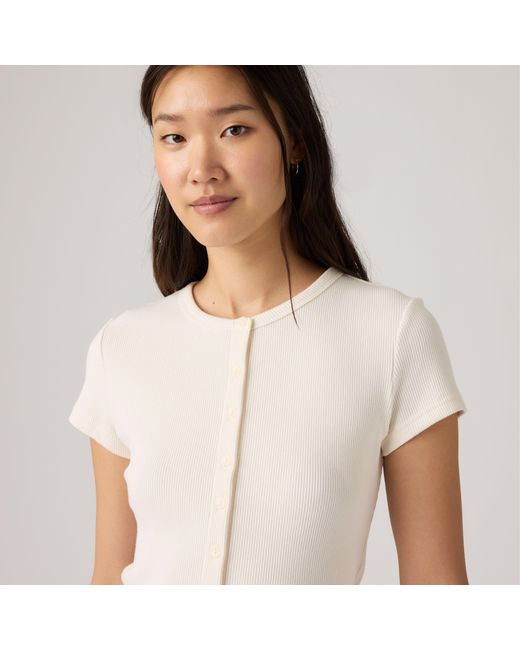 Rory Button Through Tee Levi's de color White