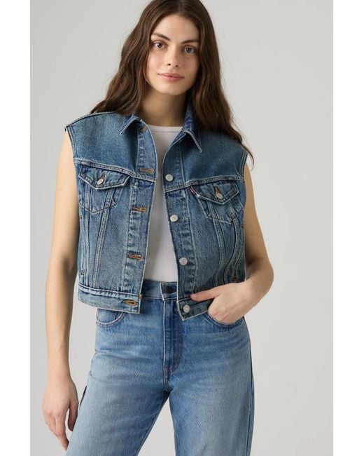 Levi's Blue Shrunken '90S Trucker Vest