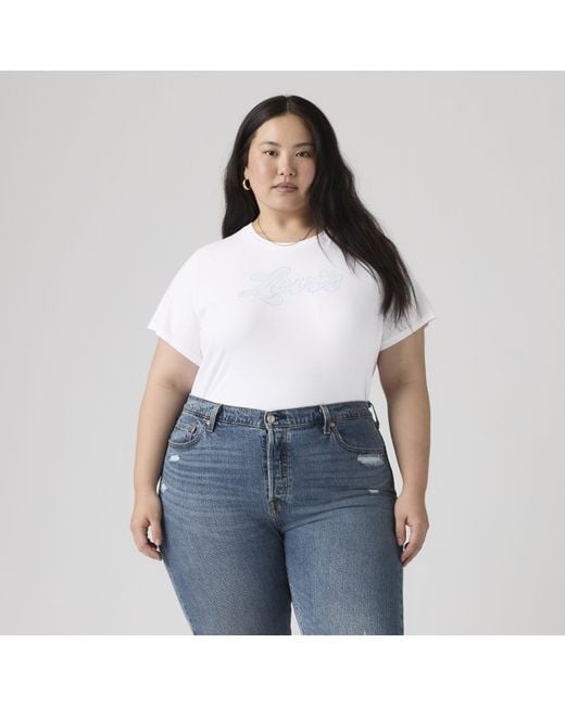 Levi's Perfect Logo T Shirt (Plus Size) in het White
