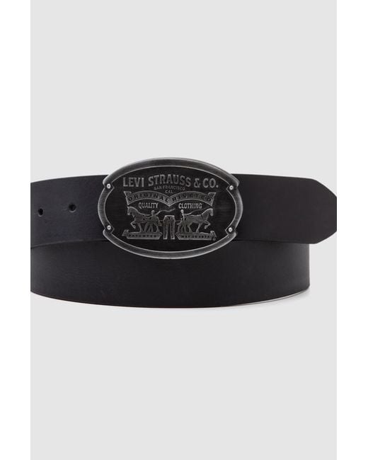 Levi's Black Billy Plaque Belt for men