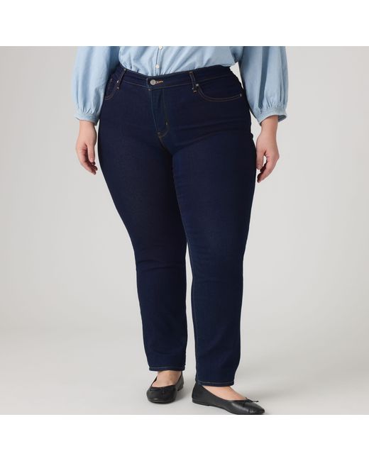 Levi's Blue 314 Shaping Straight Jeans (Plus Size)