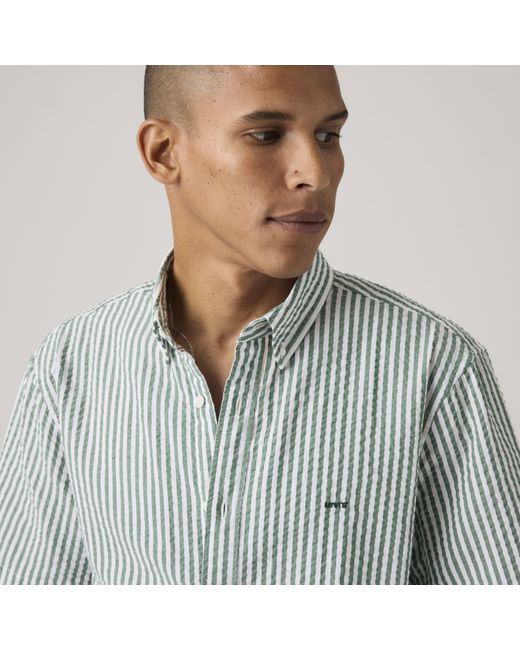 Levi's Gray Short Sleeve Authentic Button Down Shirt for men