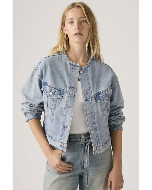 Levi's Collarless Shrunken '90S Trucker Jacket in het Blue