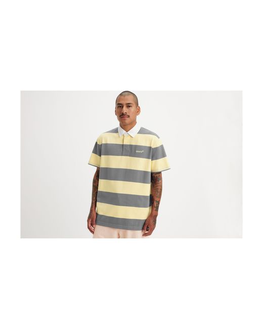Levi's Black Short Sleeve Union Rugby Polo for men