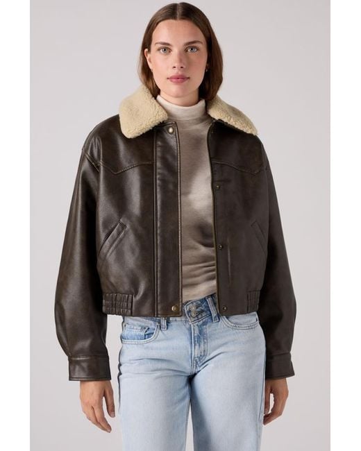 Levi's Brown Short Western Bomber Jacket