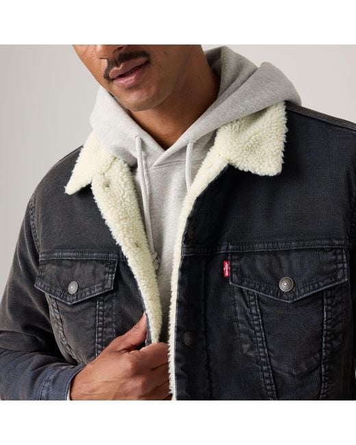 Levi's Black Corduroy Type Iii Sherpa Trucker Jacket for men