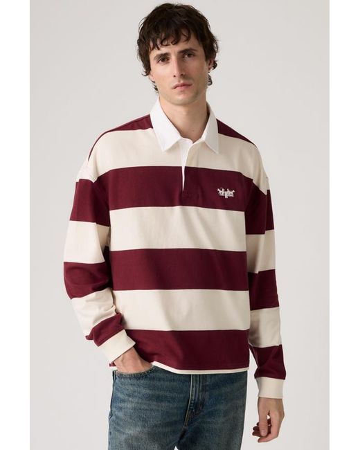 Levi's Hudson Boxy Rugbyshirt in het Red voor heren