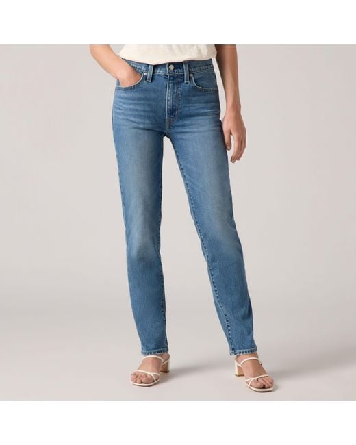 Levi's Blue 724 High Rise Straight Jeans