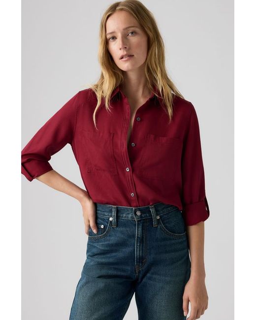 Levi's Red Aspen Utility Long Sleeve Shirt