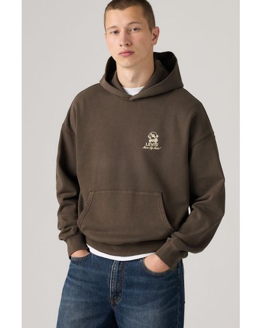 Levi's Brown Two Horse Cropped Hoodie for men