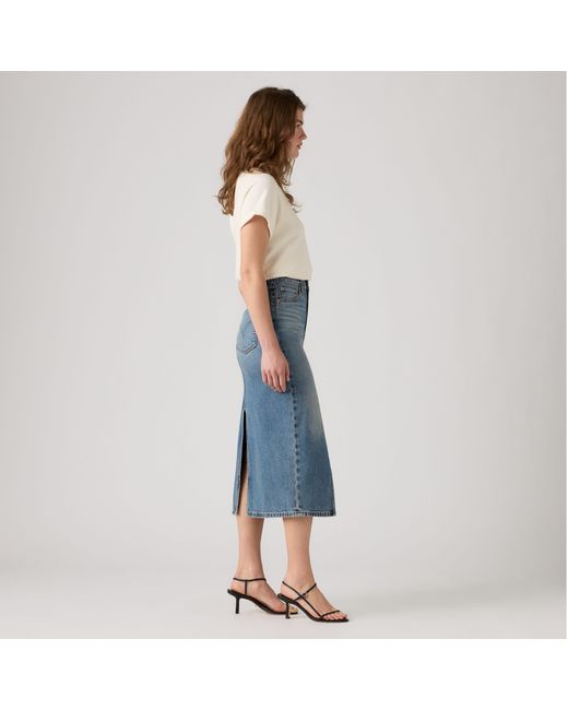 Levi's Decon Slit Midirok in het Blue