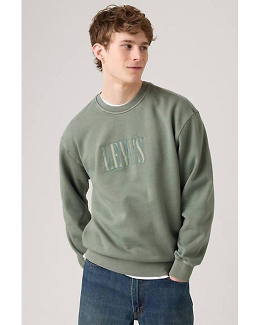 Felpa A Girocollo Comoda Con Stampa di Levi's in Green da Uomo