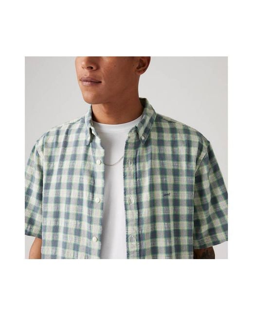 Levi's Short Sleeve Authentic Button Down Shirt in het Green voor heren