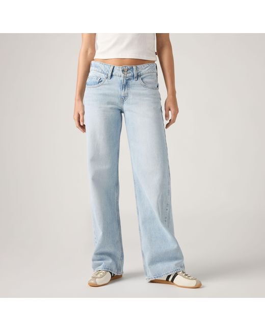 Levi's White Superlow Loose Jeans