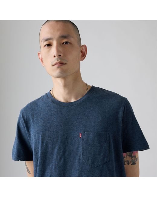 Levi's Classic T Shirt Met Zak in het Blue voor heren