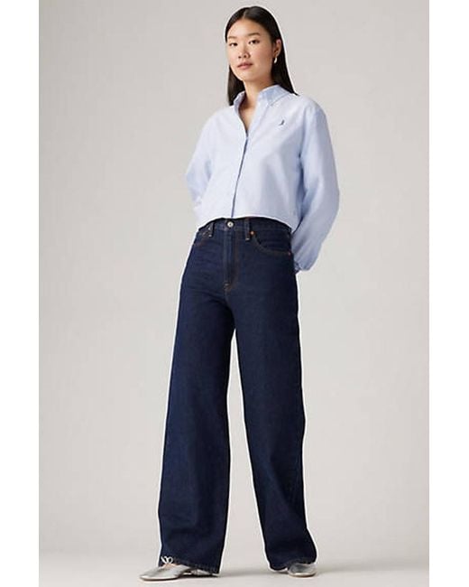 Levi's Blue Ribcage Wide Leg Jeans