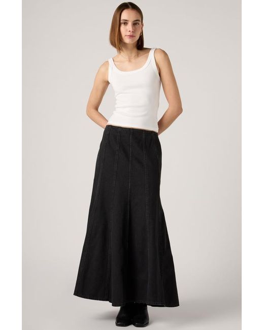 Levi's Seamed Flare Rok in het White