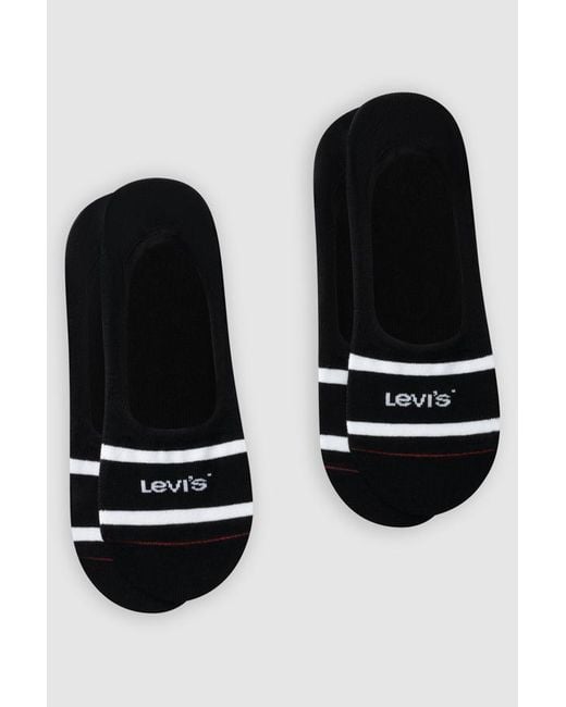 Levi's Black Mid Cut Footie Sport Socks 2 Pack