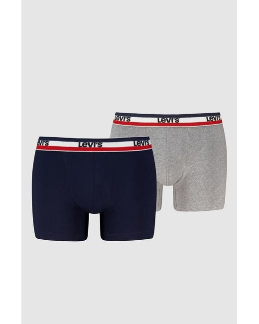 Repeat Logo Boxer Brief 2 Pack Levi's de hombre de color Blue