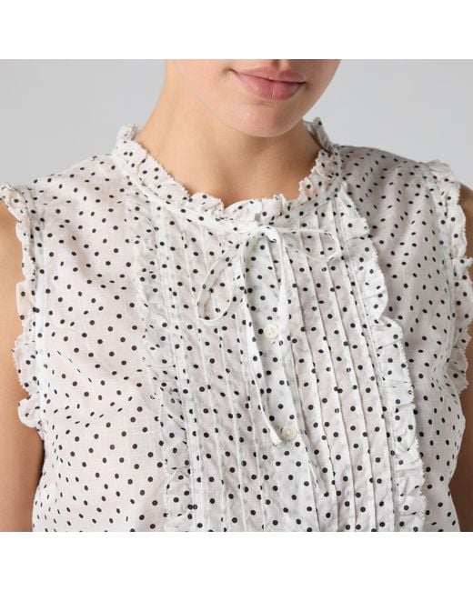 Levi's White Shelby Sleeveless Slim Blouse